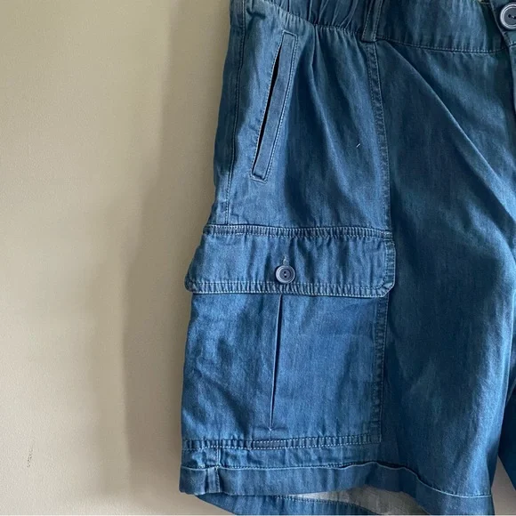 Soft Surroundings Pali Cargo elastic Waist 6.5” Short in Medium Denim Petite XL - Picture 6 of 7